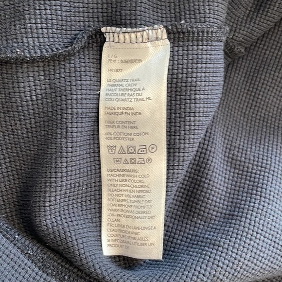 Eddie Bauer Thermal Crew Neck Shirt Long Sleeve Waffle - Size Large - Picture 7 of 11